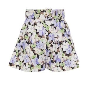 ZIMMERMANN Belted floral-print linen shorts Size 1